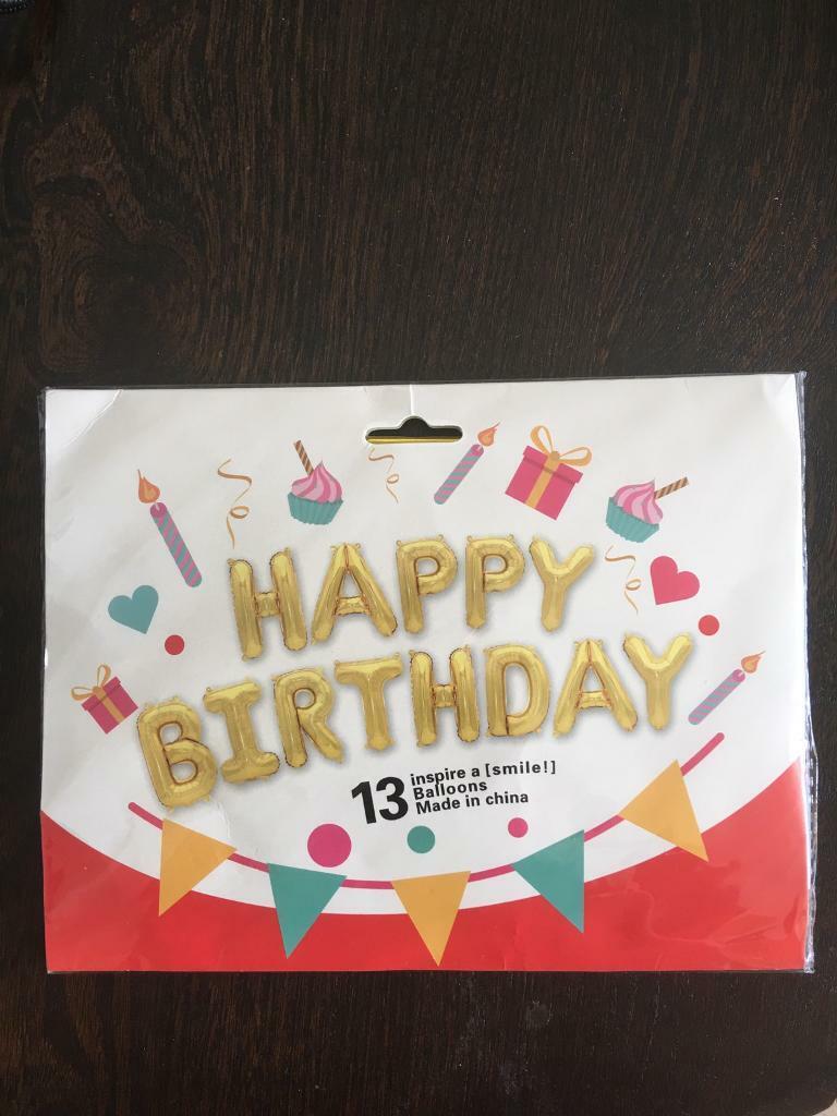 image for Happy birthday inflatable balloons gold 