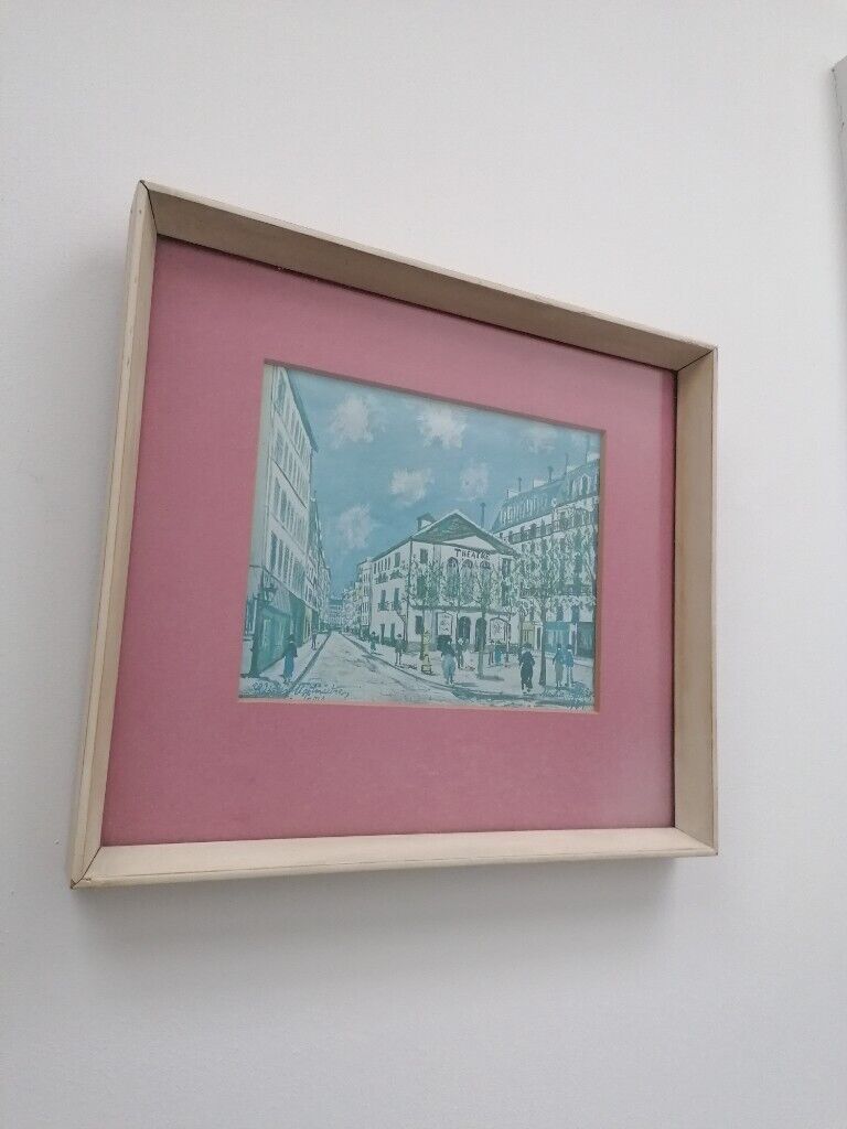 2 x Maurice utrillo prints on canvas in vintage frames 