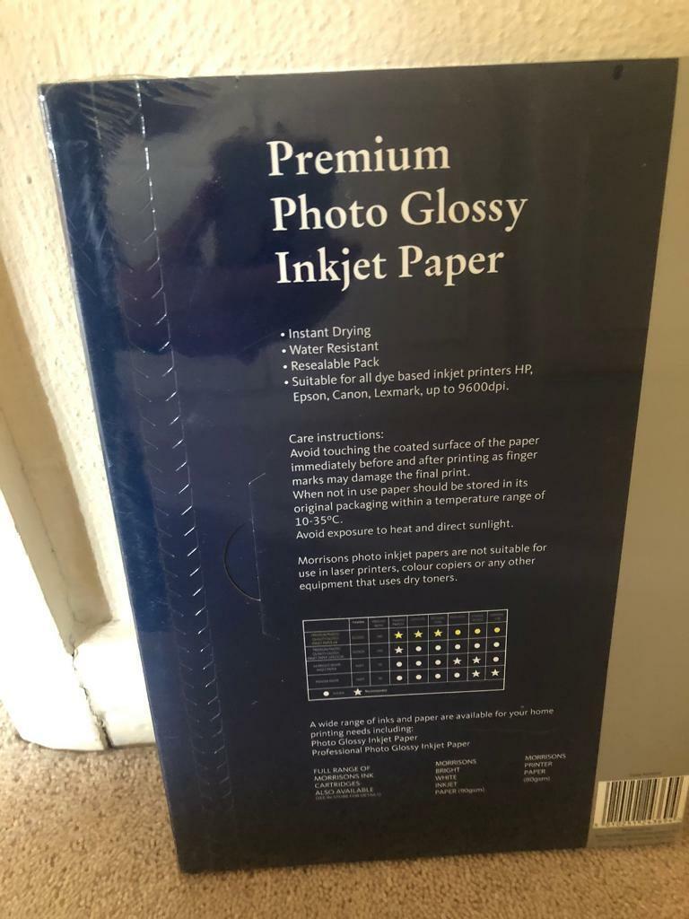 Two packs of premium photo glossy inkjet paper A4. New. Collect Chichester