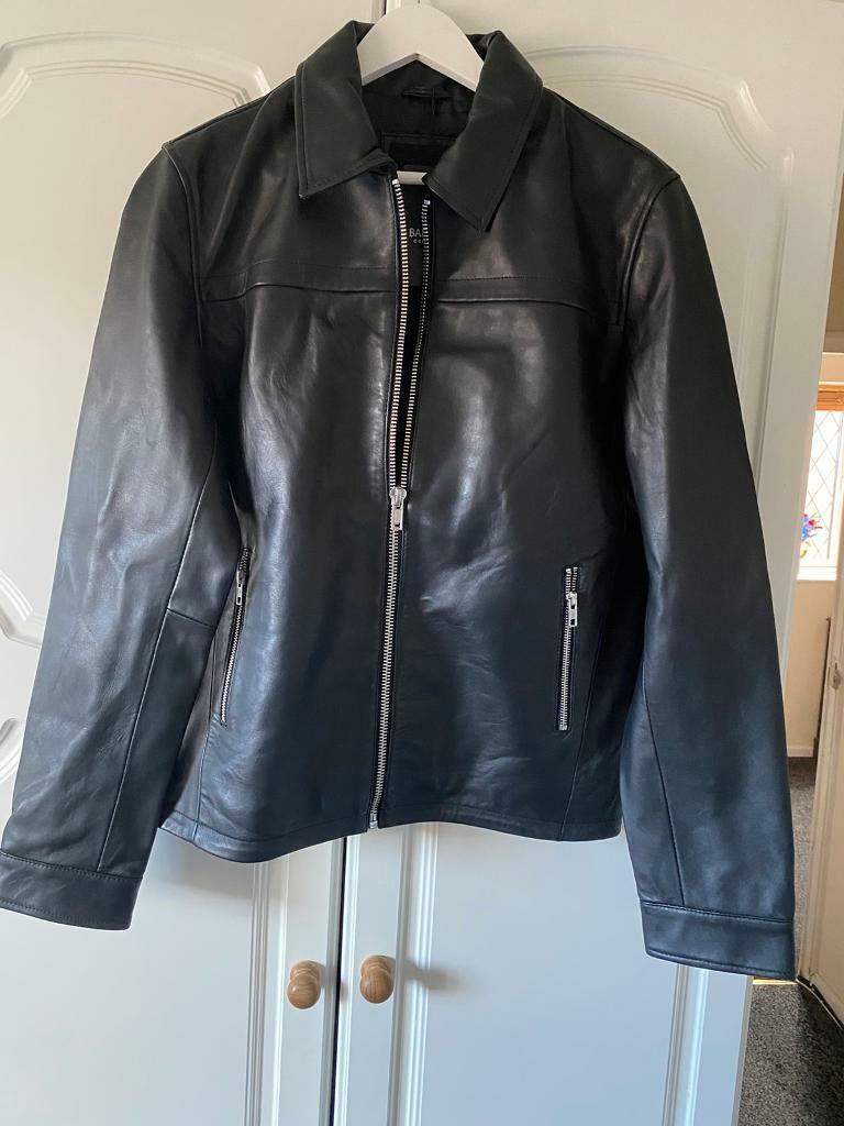 Barneys Originals leather jacket brand new with tags,size L