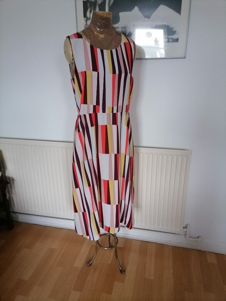 Designer JASPER CONRAN  Retro Midi Dress. Ex Cond. Size : UK 12. EU 40. 