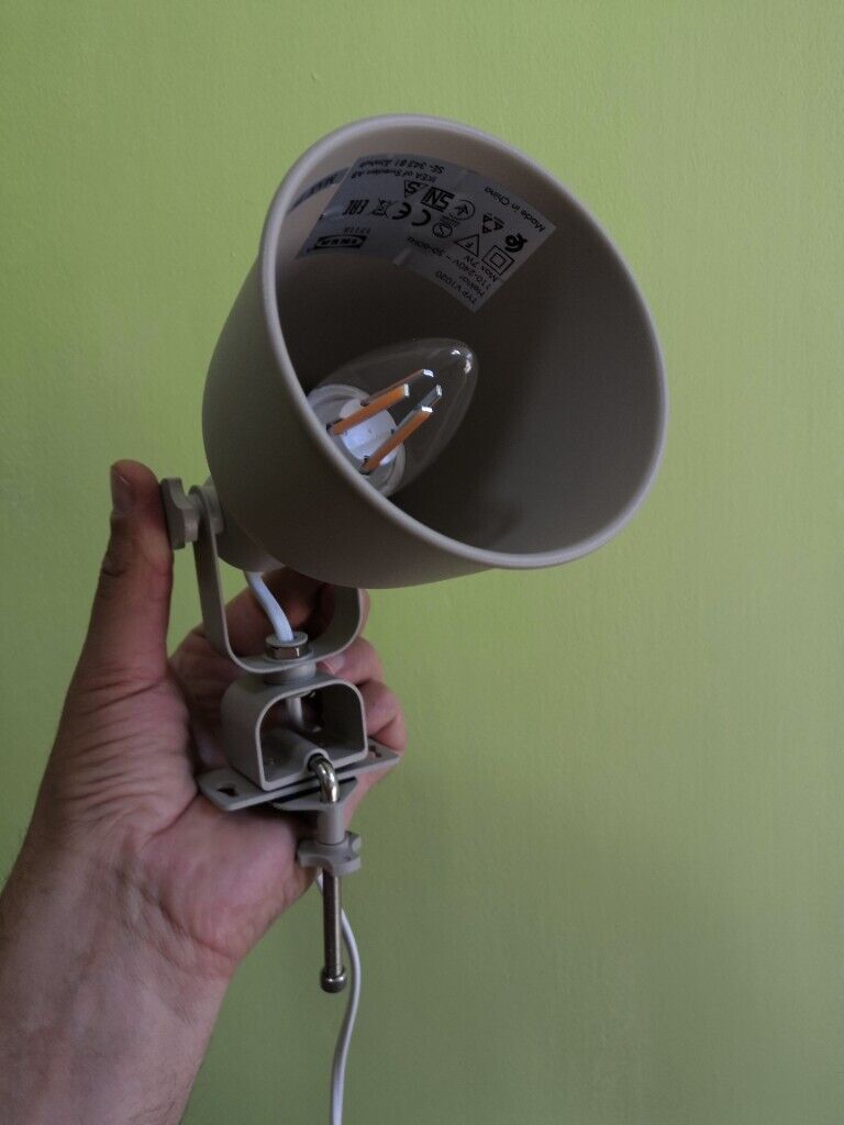 New HEKTAR Wall/clamp spotlight, light brown. 