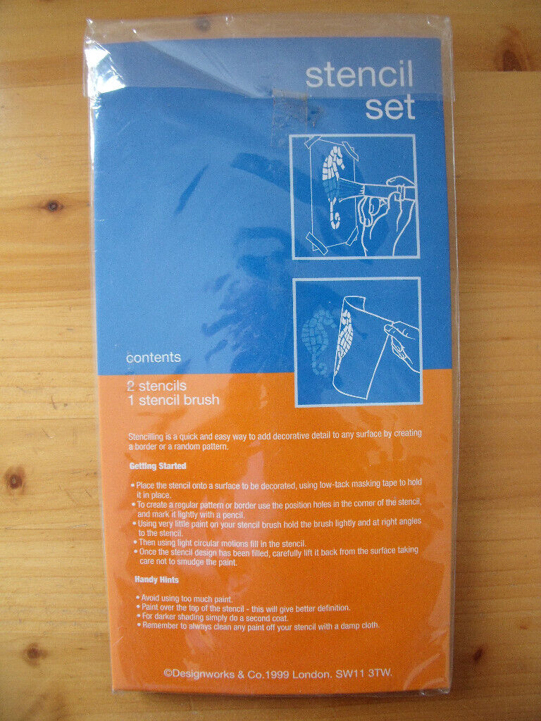 	Unused stencil set & used printing block. £1 for both