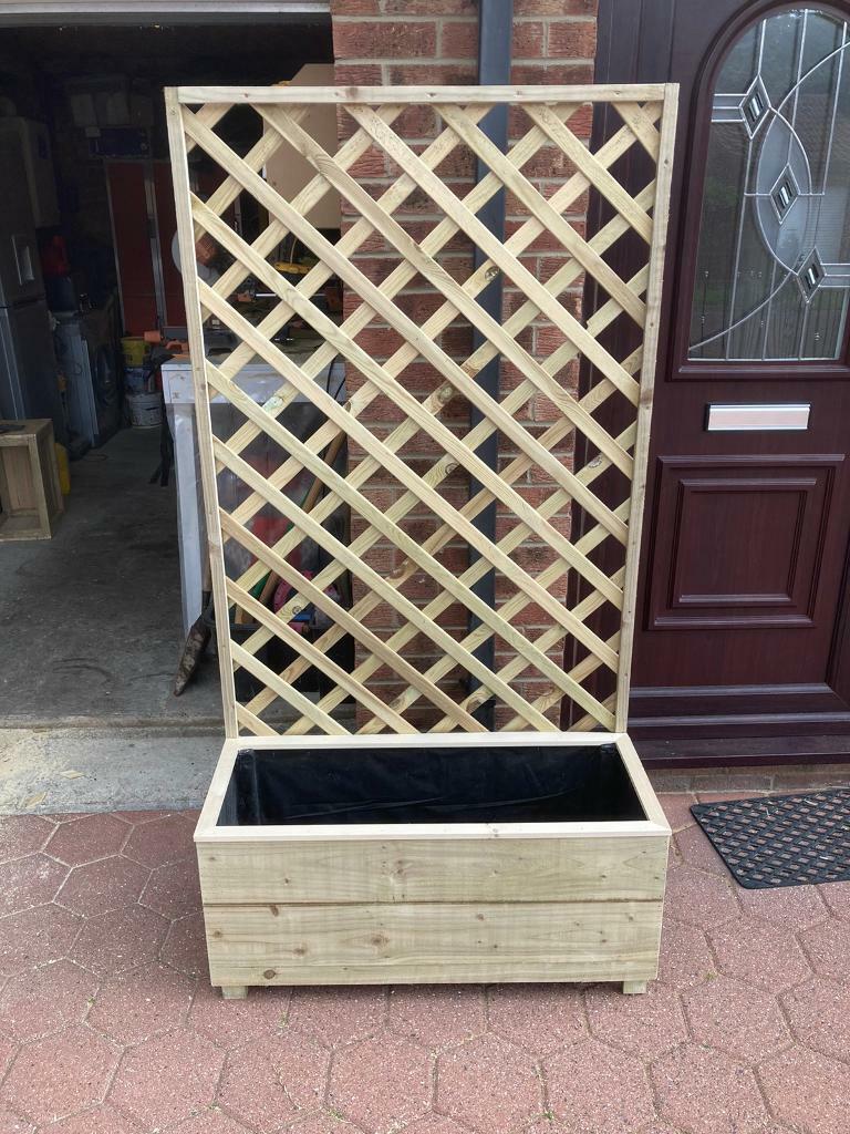 image for Wooden planters with trellis 
