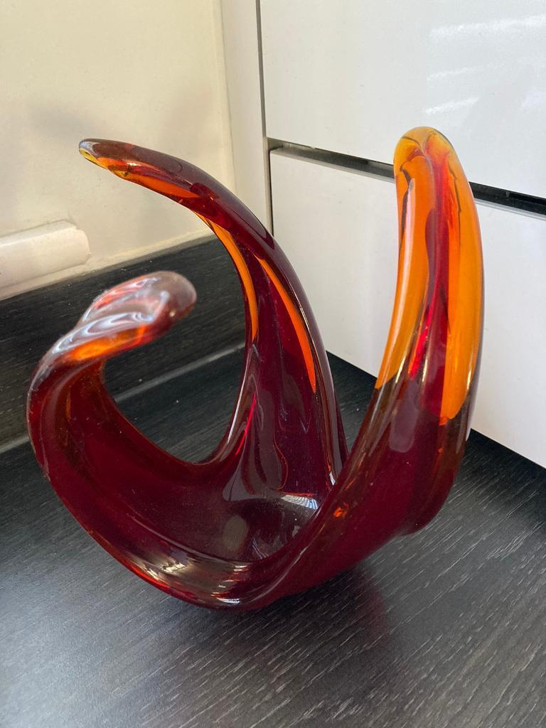 image for Vintage Red Spanish Glass Ornament 