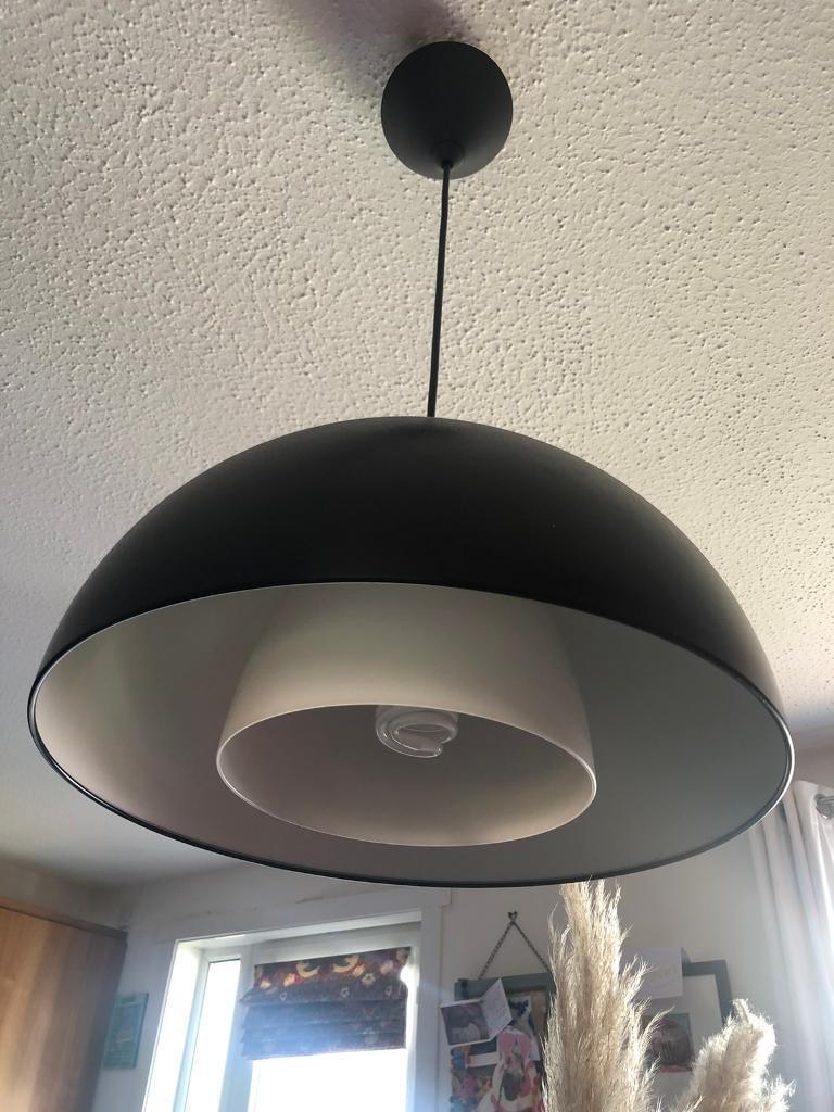Vintage ikea BRASA large black pendant lampshade 