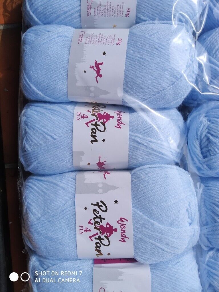WENDY PETER PAN 3PLY KNITTING WOOL YARN 5X50 GRAM BALLS 5 VARIOUS COLOURS NEW