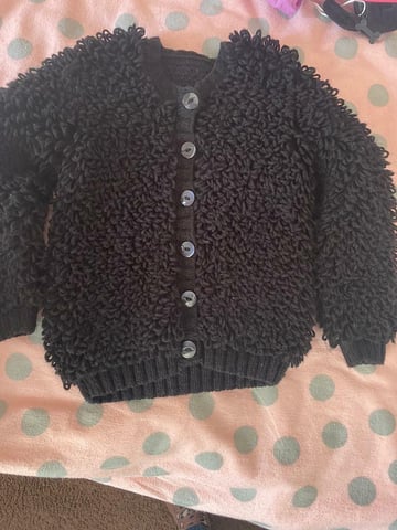 Black loopy cardigan on sale
