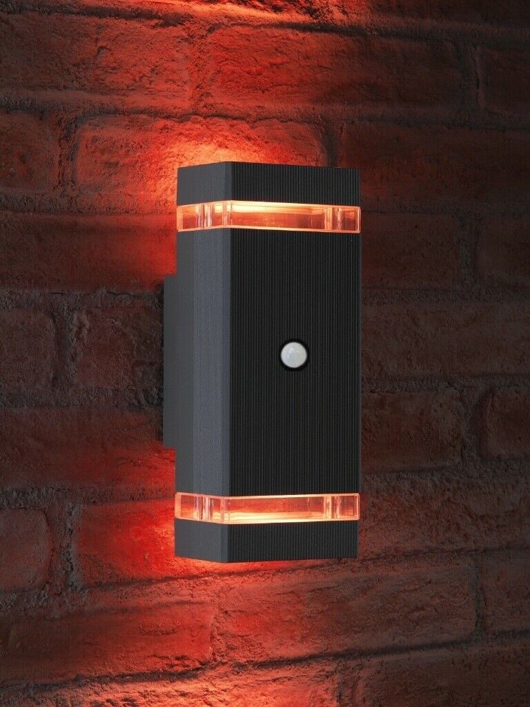 Modern Style Up & Down LED Wall Light With Sensor, Waterproof Function, Including 2 x GU10 Bulbs