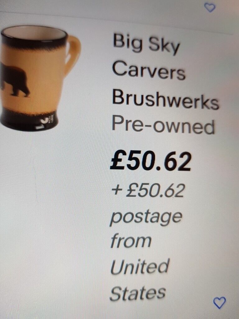 Carvers Brushwerks Canada Stoneware Rare Big Bear Mug. Collection only