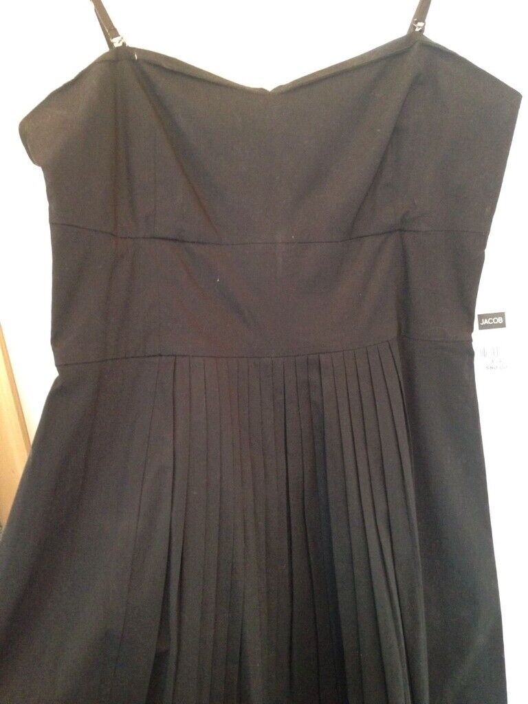 Ladies Beautiful Black Dress By JACOB Size 3/4 Canada 6/8 Uk (Brand New)