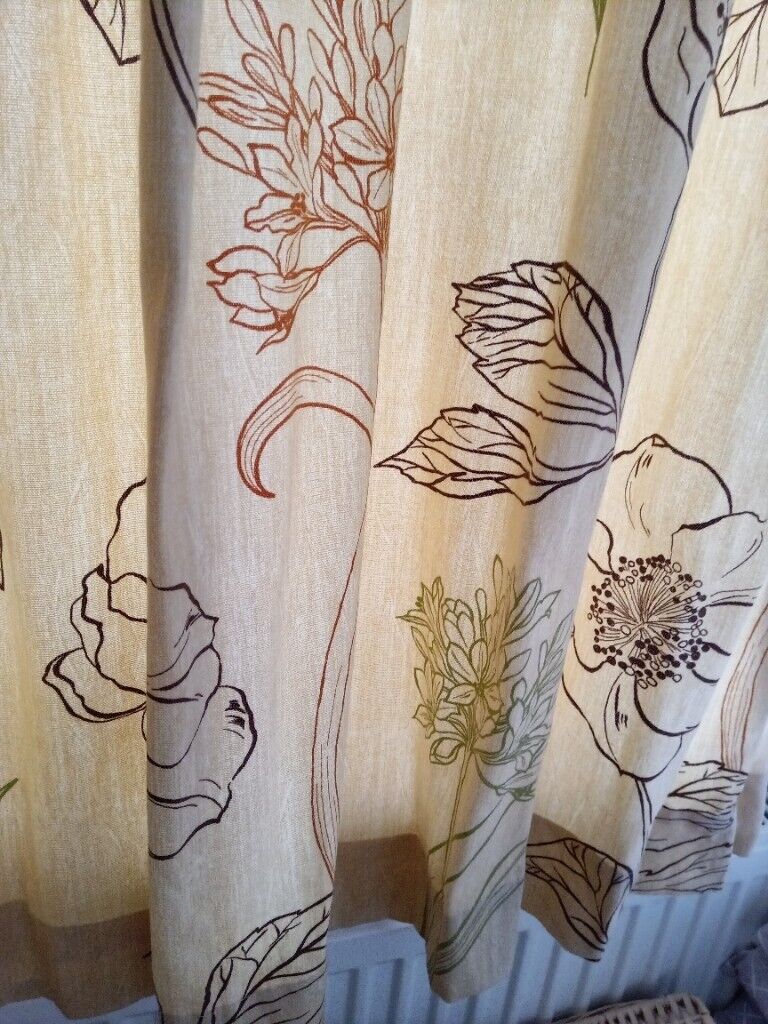 image for Cream, lined curtains 54 inches long x 90 inches wide