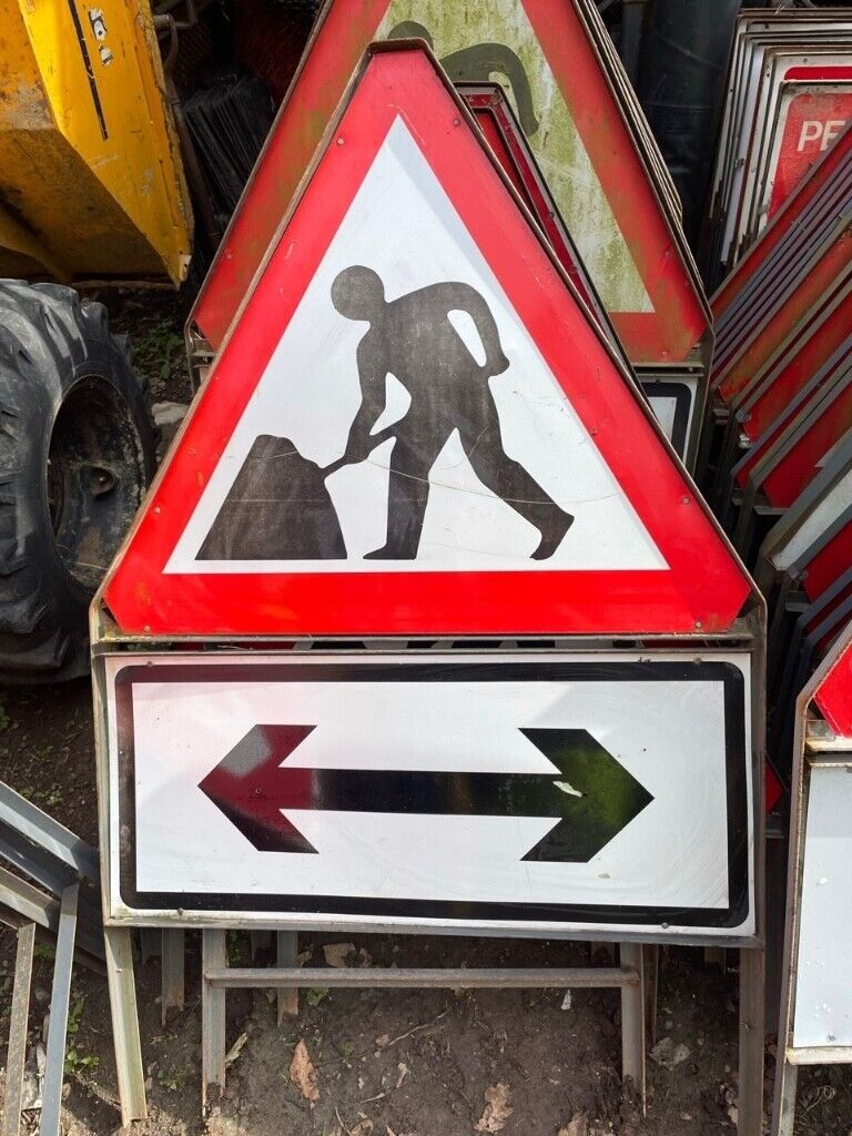 Highway road safety signs, metal, reflective, warning hazard, chapter 8