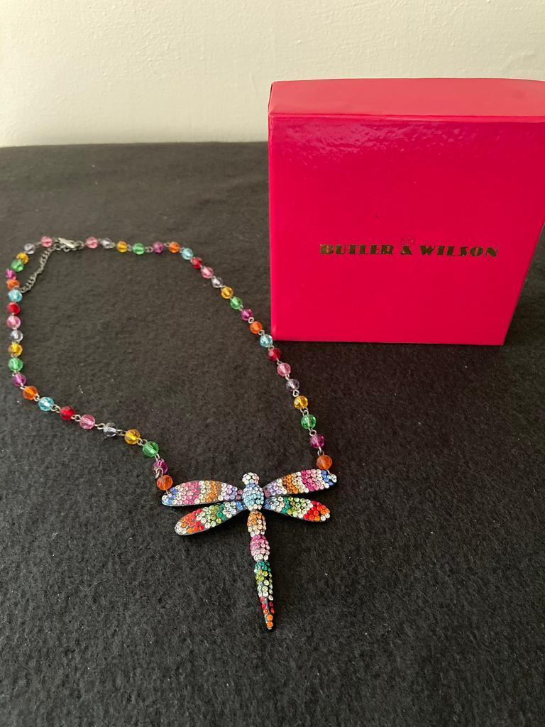 image for Vintage Butler & Wilson Swarovski Crystal Dragonfly Necklace