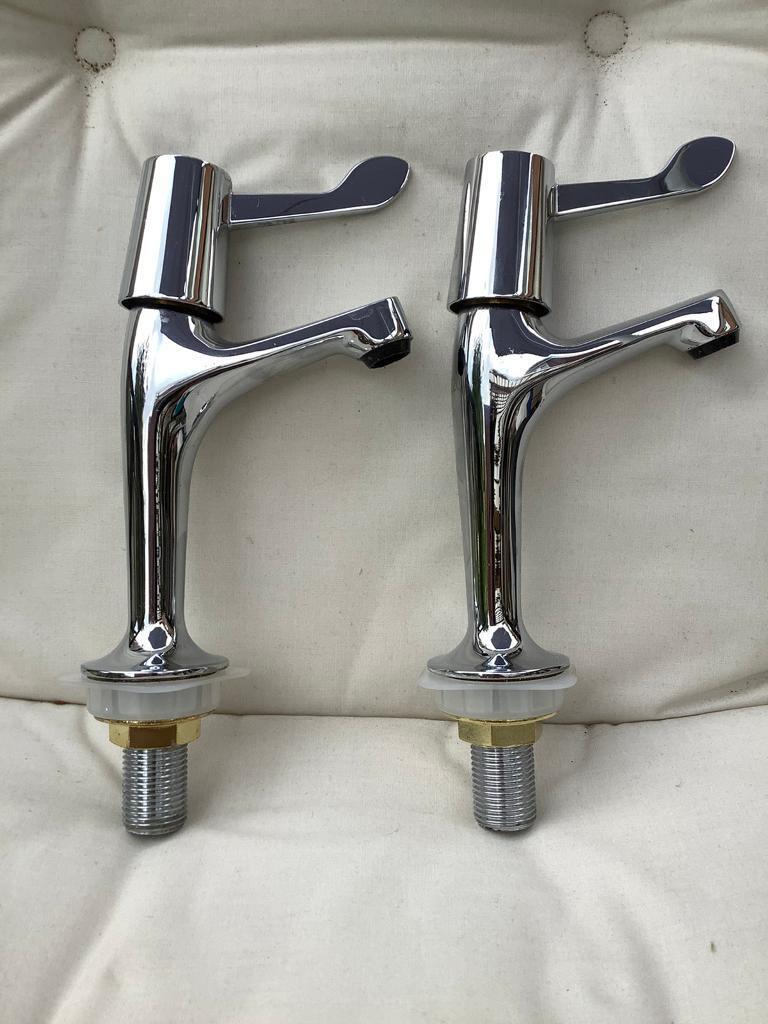 Bristan Value Lever High Neck Pillar Kitchen Taps 
