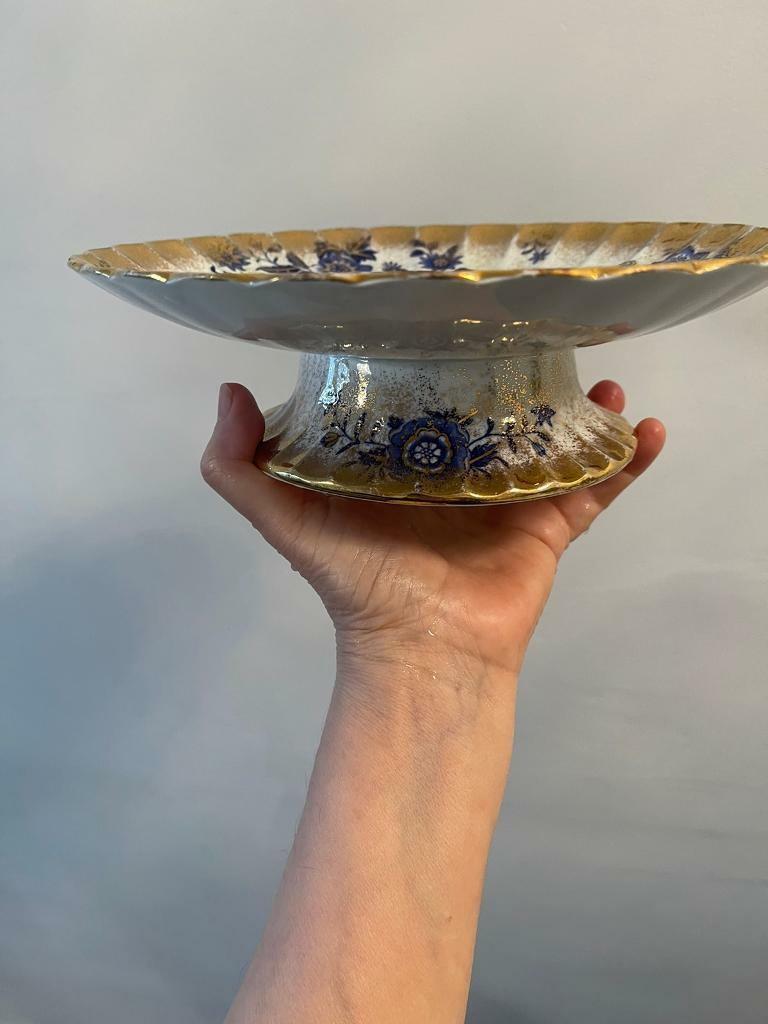 image for  Antique Blue white and and golden cake stand