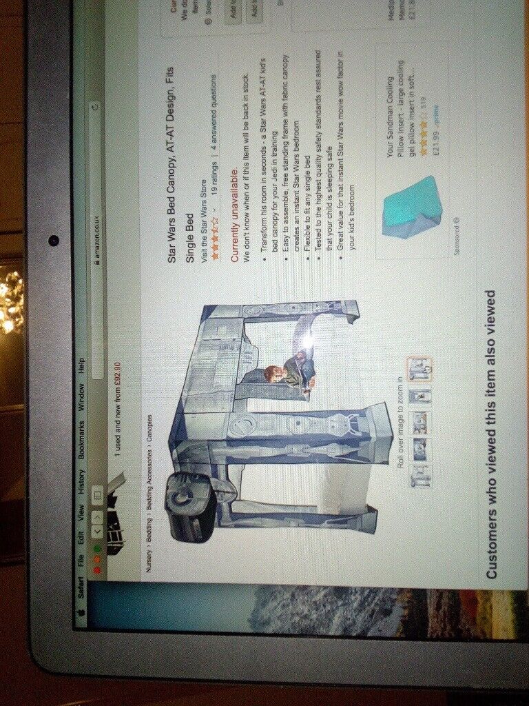 image for Star Wars SINGLE BED OVERBED CANOPY AT-AT DESIGN