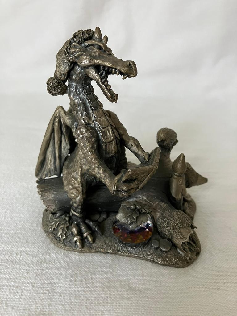 image for Myth and Magic Tudor Mint Pewter Dragon Collectable Sculpture THE MUSICAL CHRISTMAS 