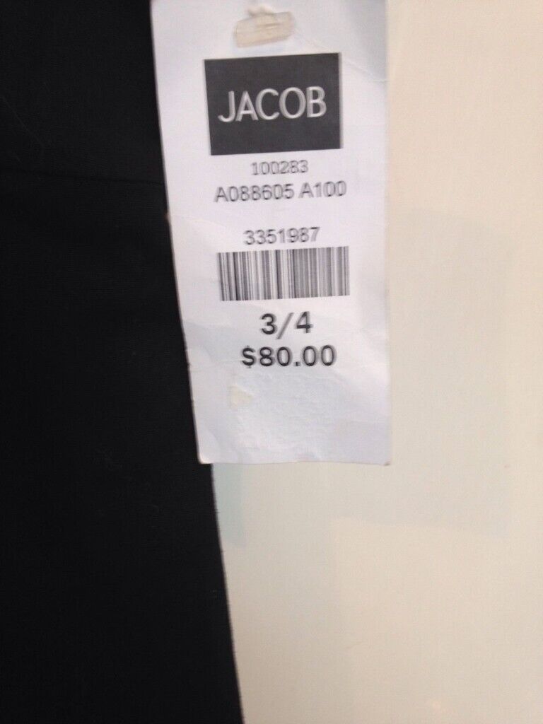Ladies Beautiful Black Dress By JACOB Size 3/4 Canada 6/8 Uk (Brand New)