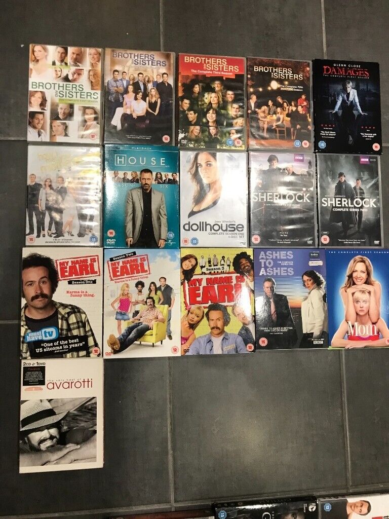 DVD sets, Ashes to Ashes, Sherlock, Brothers and Sisters, My Name is Earl ... etc