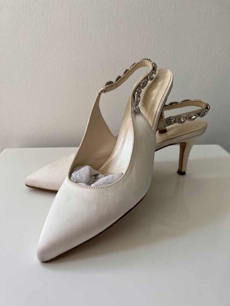 image for Paradox London Clementine ivory satin shoes (bridal/occasion) size 40