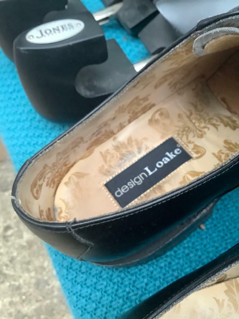 Design Loake Men Leather Black Colour Shoes Size UK 7