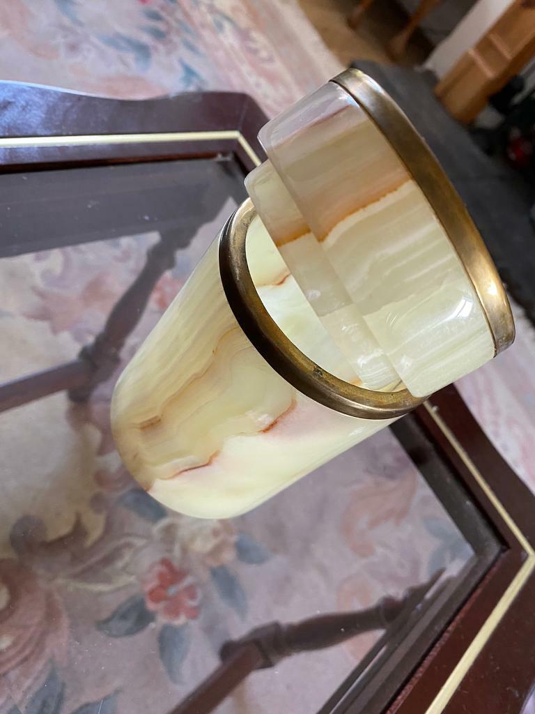 Marble onyx jar