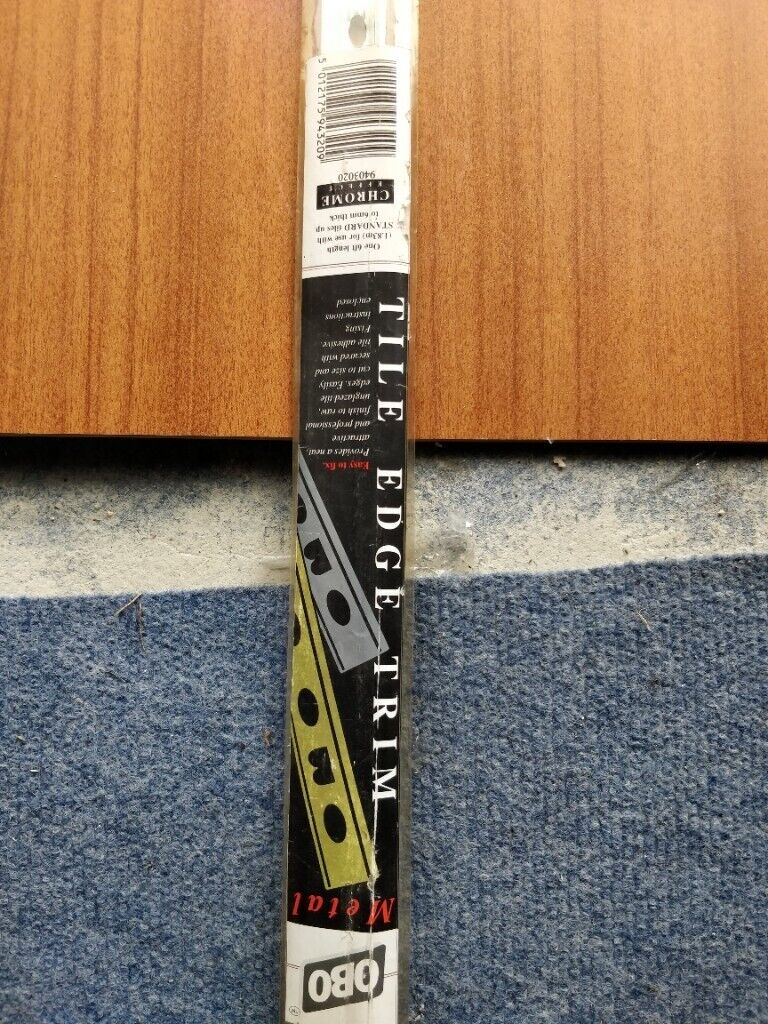 Bargain - Chrome Tile Edge Trim 1.83 meter long 