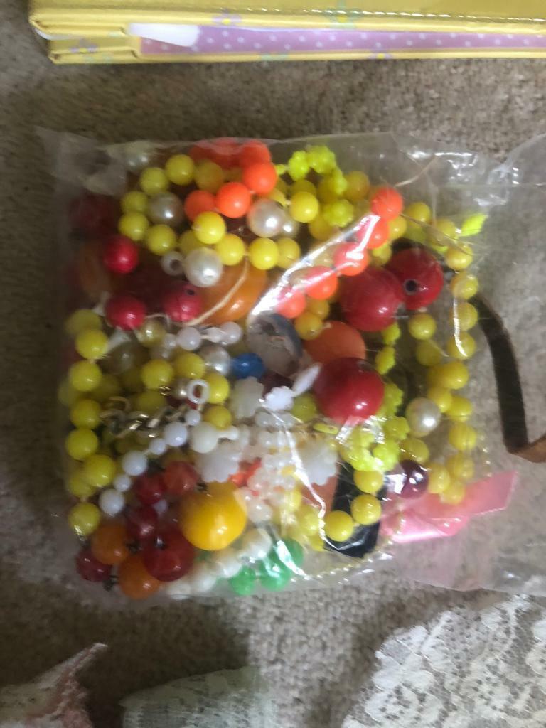 Craft items: Scrapbook Album, Ribbon, felt, lace, peg dolls, beads, sequins and more