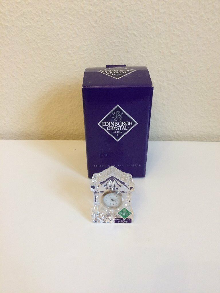 Edinburgh Crystal glass clock