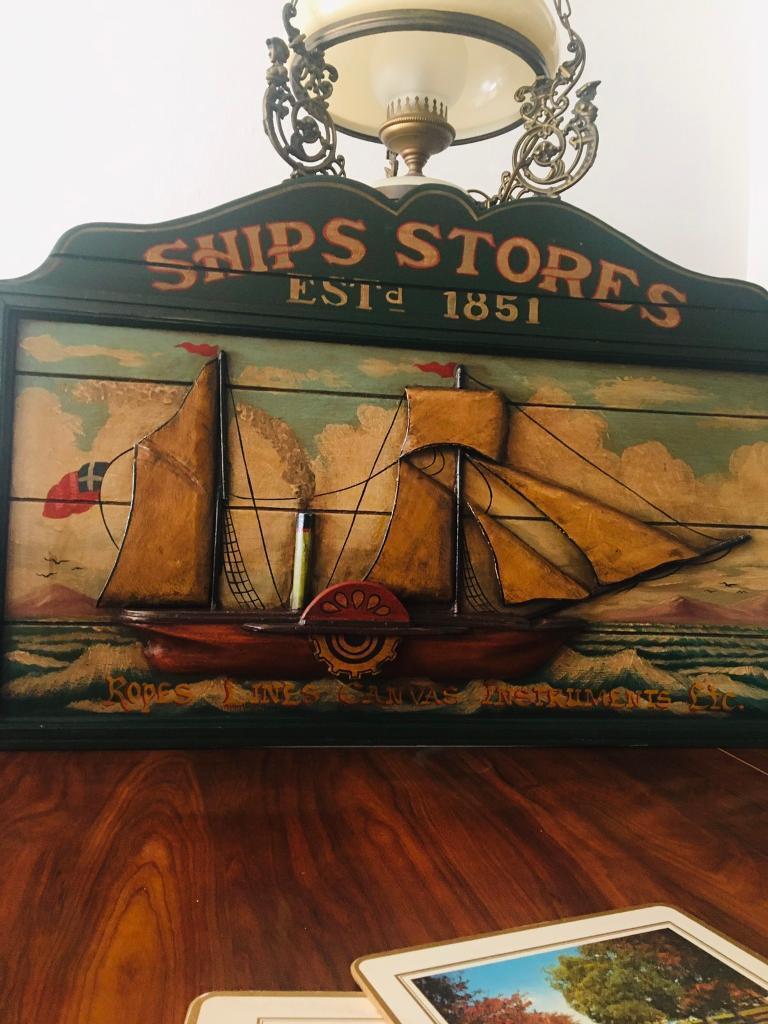 XL Ships Stores 3D wooden advertising sign