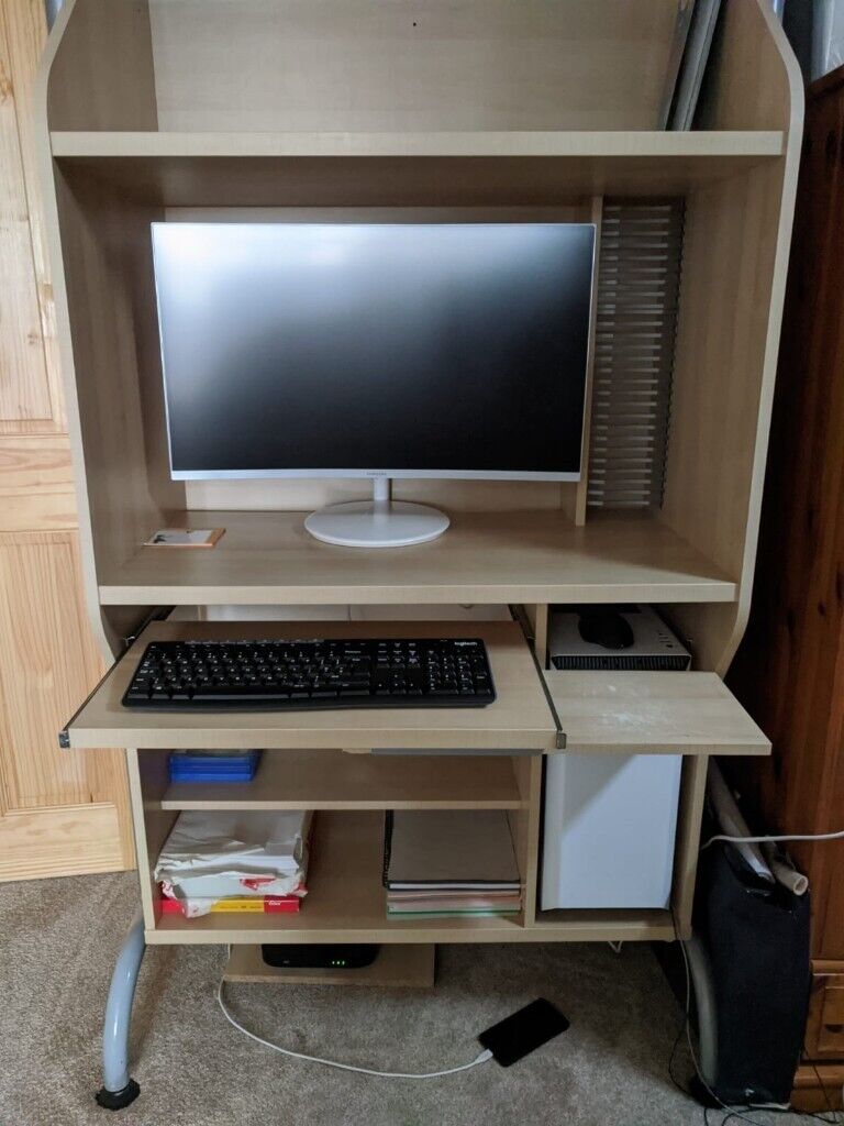 image for Computer oak effect versatile office cabinet excellent condition