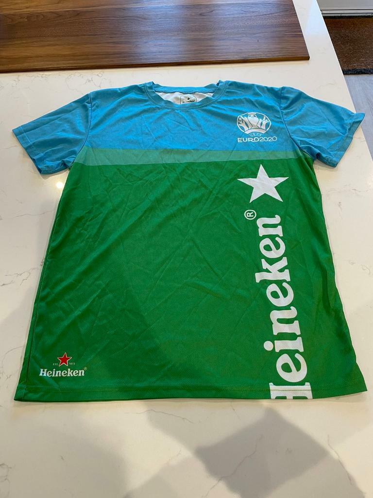 image for Brand New Heineken Men’s UEFA Euro 2020 Football T-Shirt - Green & Blue - Small