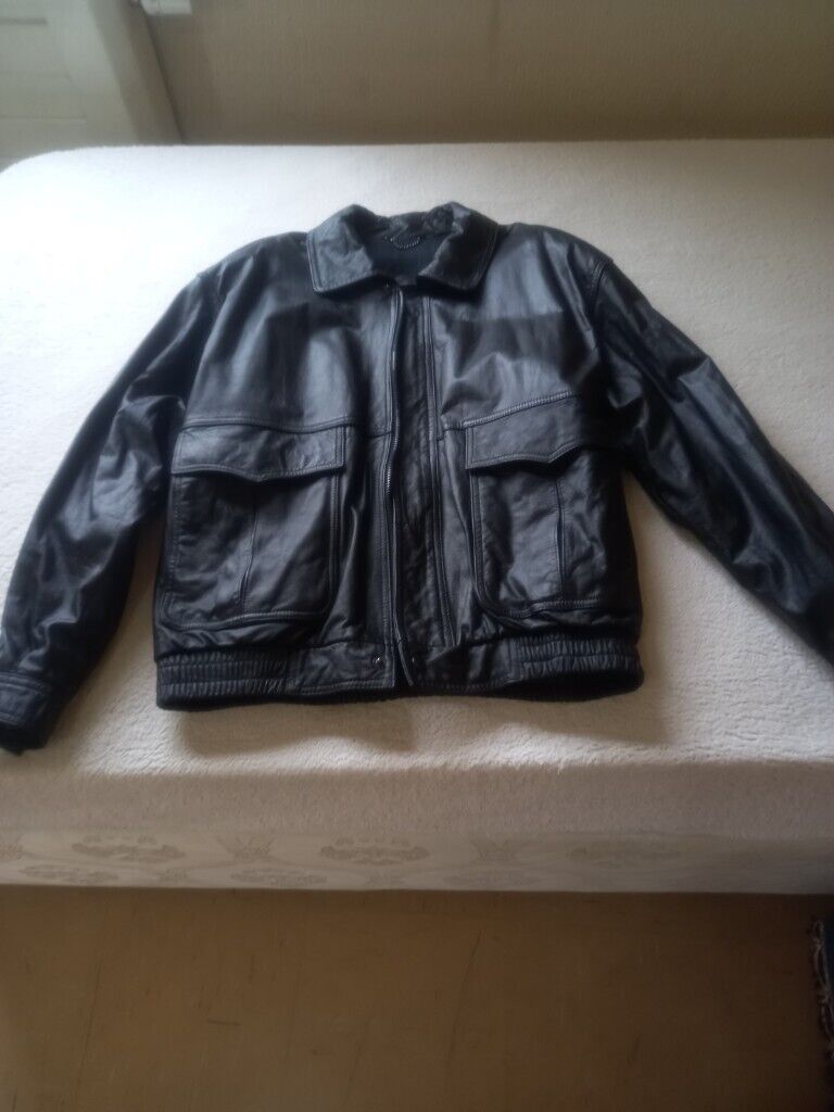 marks and spencer leather jacket size medium
