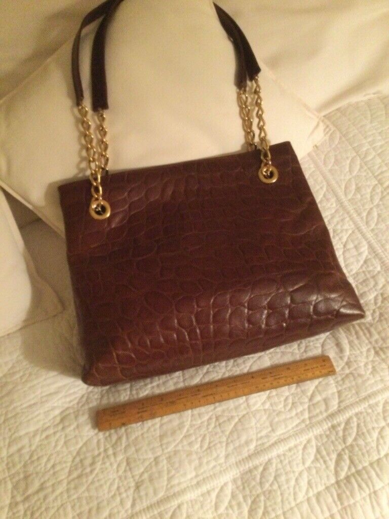 image for Ladies brown leather shoulder- bag( made in Italy ) Also black leather shoulder- bag.