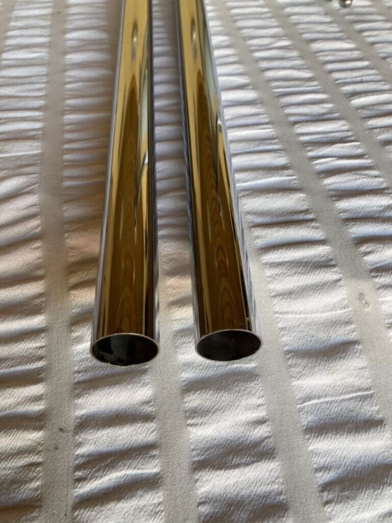 TW11 - Chrome Wardrobe Clothes Pole Rail 25mm Round Tube Bar Hanging Closet Storage