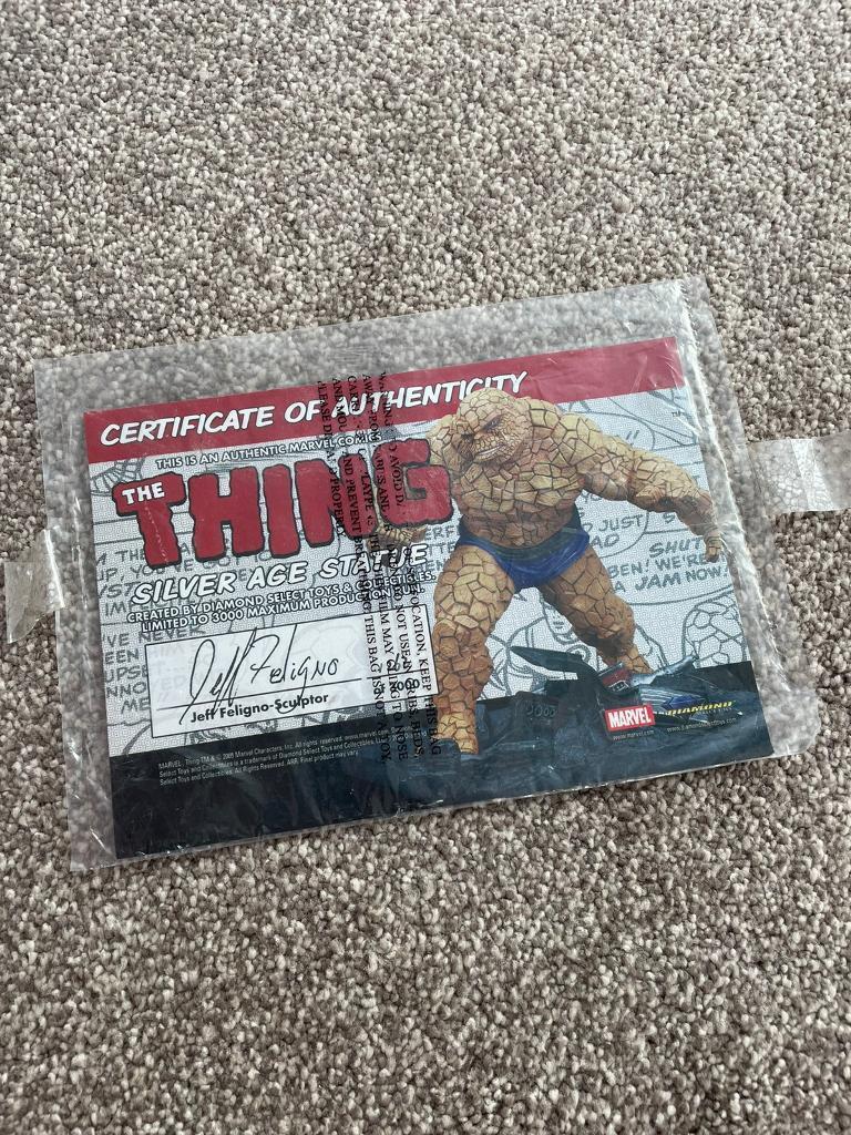 Marvel The Thing Figure Diamond Select Toys With COA 1262/3000