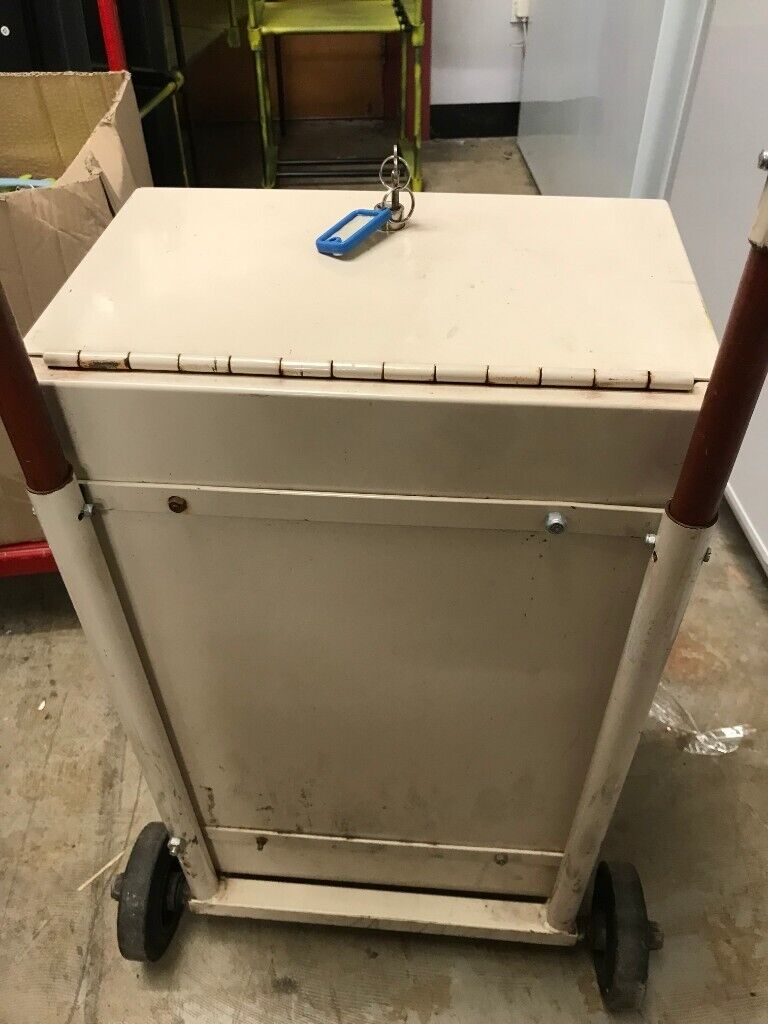 VINTAGE TROLLEY WITH LOCKABLE BOX