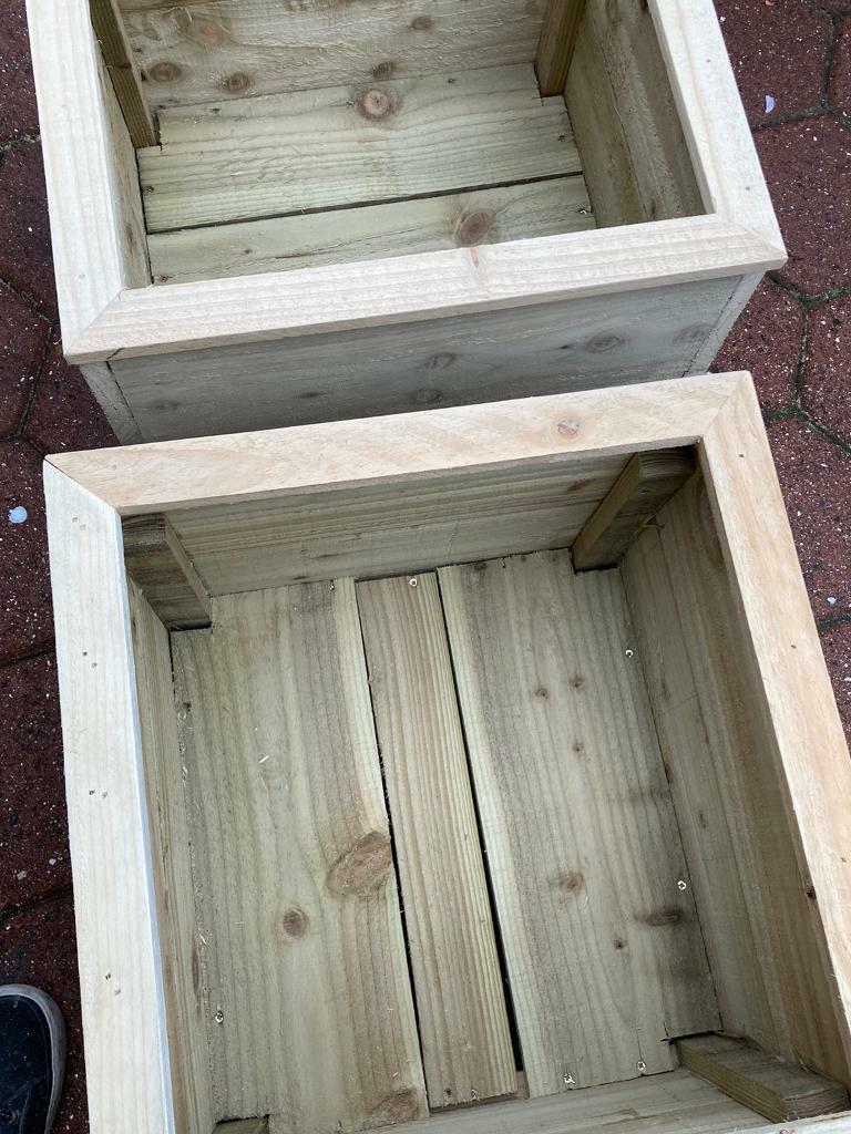 treated wooden planter 