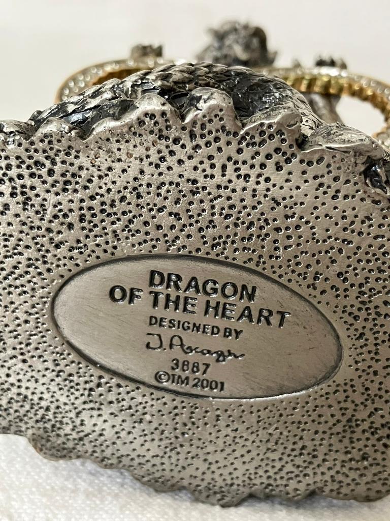 Tudor Mint Heavy Pewter Sculpture DRAGON OF THE HEART Myth and Magic 3887 Collectable 