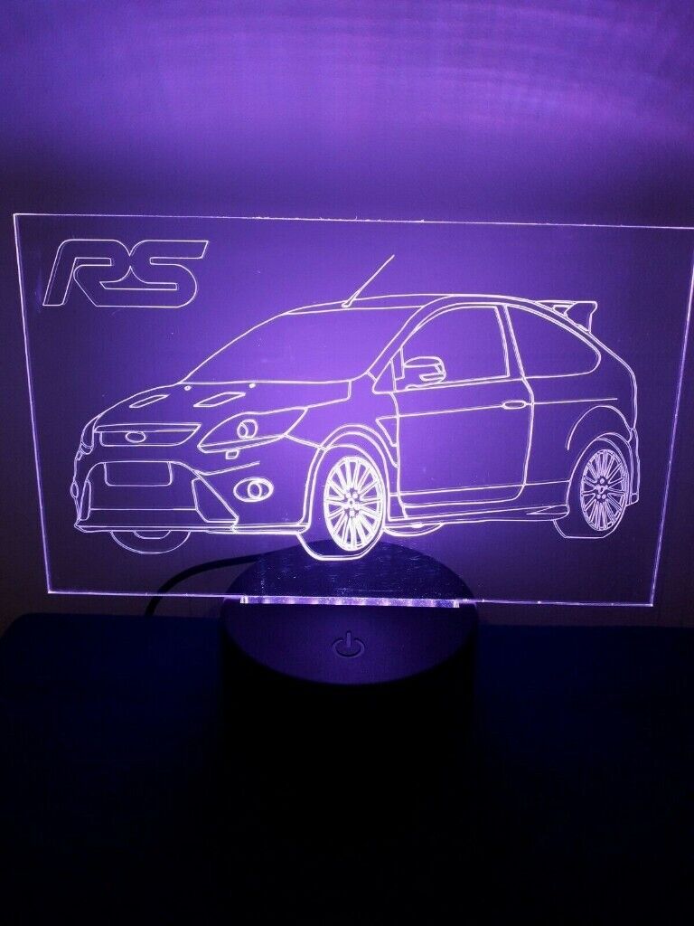 Personalised Ford Focus RS LED Illuminated Etching Display Light Colour Changing