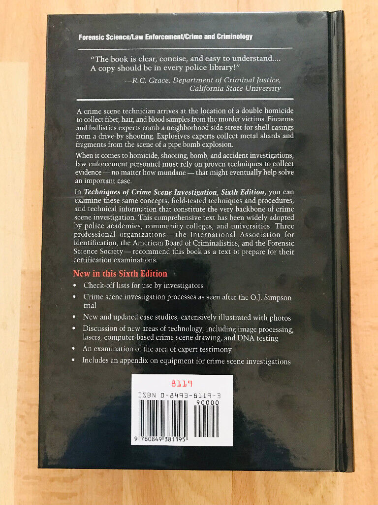 Techniques of Crime Scene Investigation, Sixth Edition - Hardcover – 26 Jan 2000