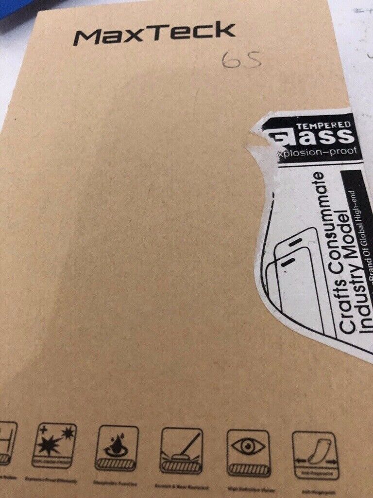 image for Pack of 2 6S tempered glass screen protectors ordered in error. Brand is Max Teck