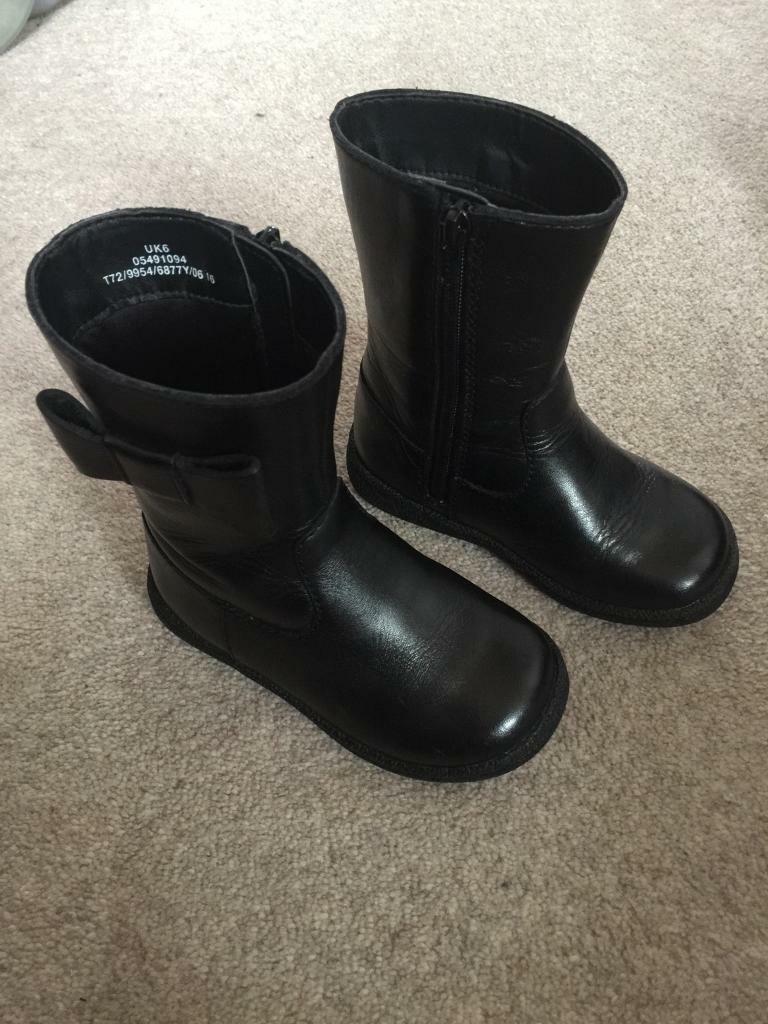 Marks & Spencer Kids Leather Calf Boots Size 6