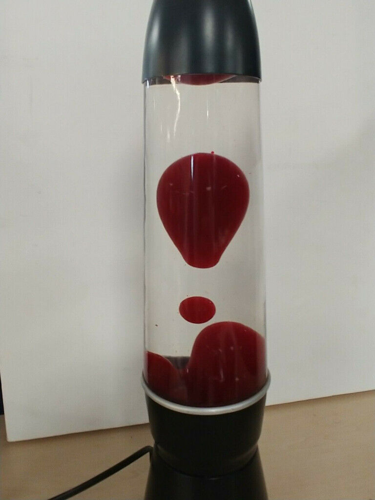 Dezac Rocket Light Lava Lamp Black with Pink Wax 44cm