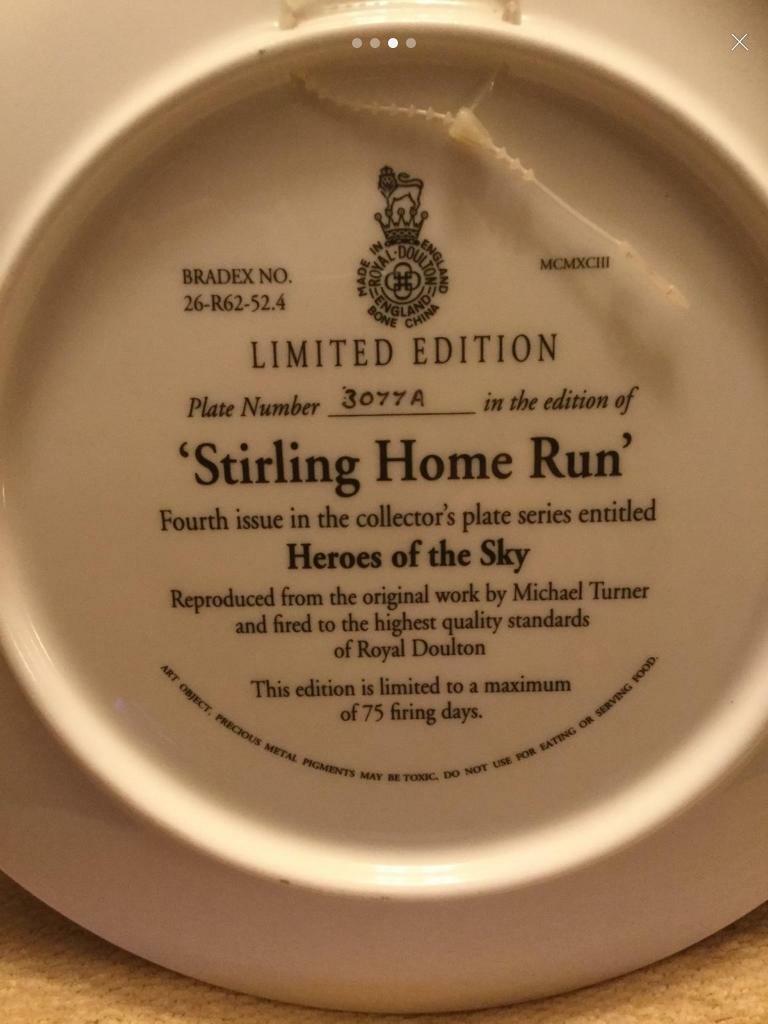 “Sterling Home Run” Hero’s of the Sky limited edition plate