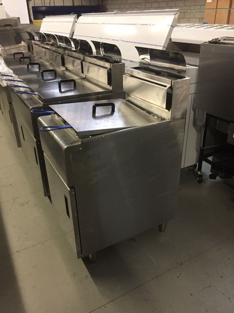 image for Gas Chip Fryer, Double Tank with 2 Basket Reconditioned 