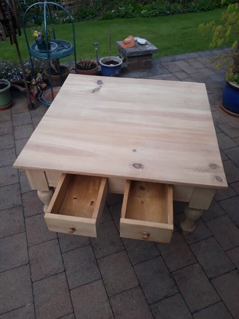 LARGE SOLID  ASH WOOD COFFEE TABLE. BESPOKE MADE 