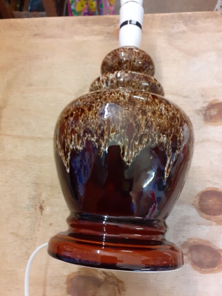 Vintage pottery lamp (No shade). Has no stamp/maker's mark. Highly lac