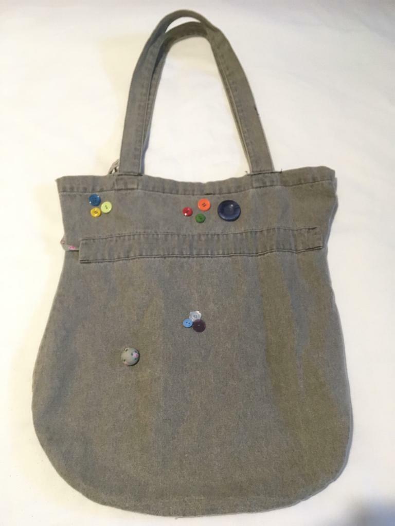 image for Beautiful grey unique button design tote bag